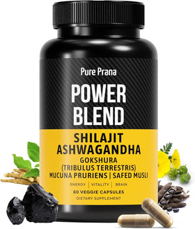 Flacon de Pure Prana Shilajit pour Hommes, 60 capsules végétales