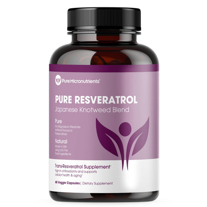 Flacon de Pure Resveratrol 600mg avec 60 capsules végétales