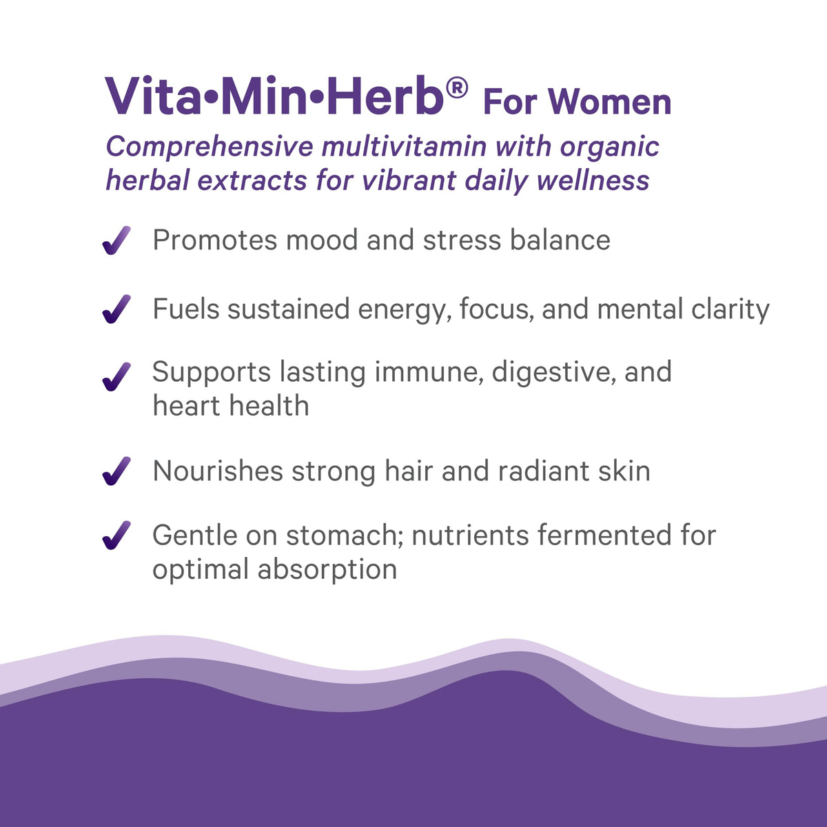 Flacon de PURE SYNERGY Vita·Min·Herb avec étiquette visible