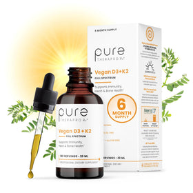 Flacon de Pure Therapro Rx D3 + K2 Vegan 5000 IU, 180 gouttes