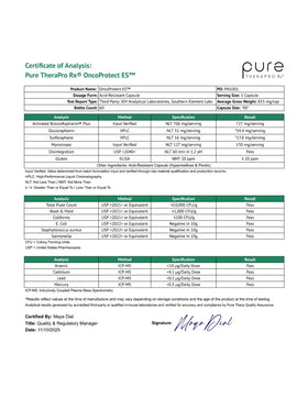 Flacon de Pure Therapro Rx OncoProtect ES avec étiquette visible