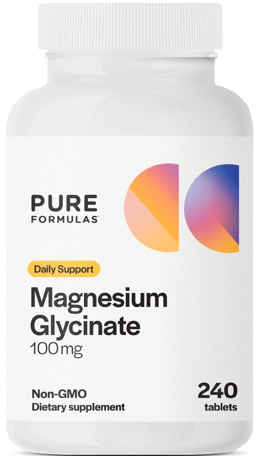 Flacon de PureFormulas Magnésium Glycinate 100 mg avec 240 comprimés