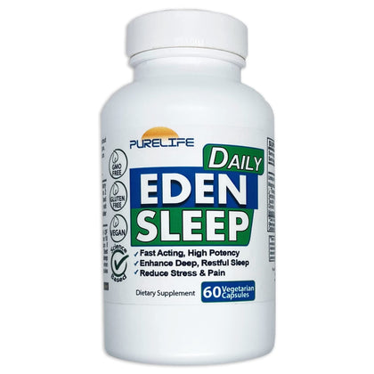 Flacon de PureLife Supplements Eden Daily Sleep 60 capsules