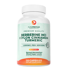 Flacon de PurePremium Berbérine 1500mg avec Cannelle de Ceylan, vue avant