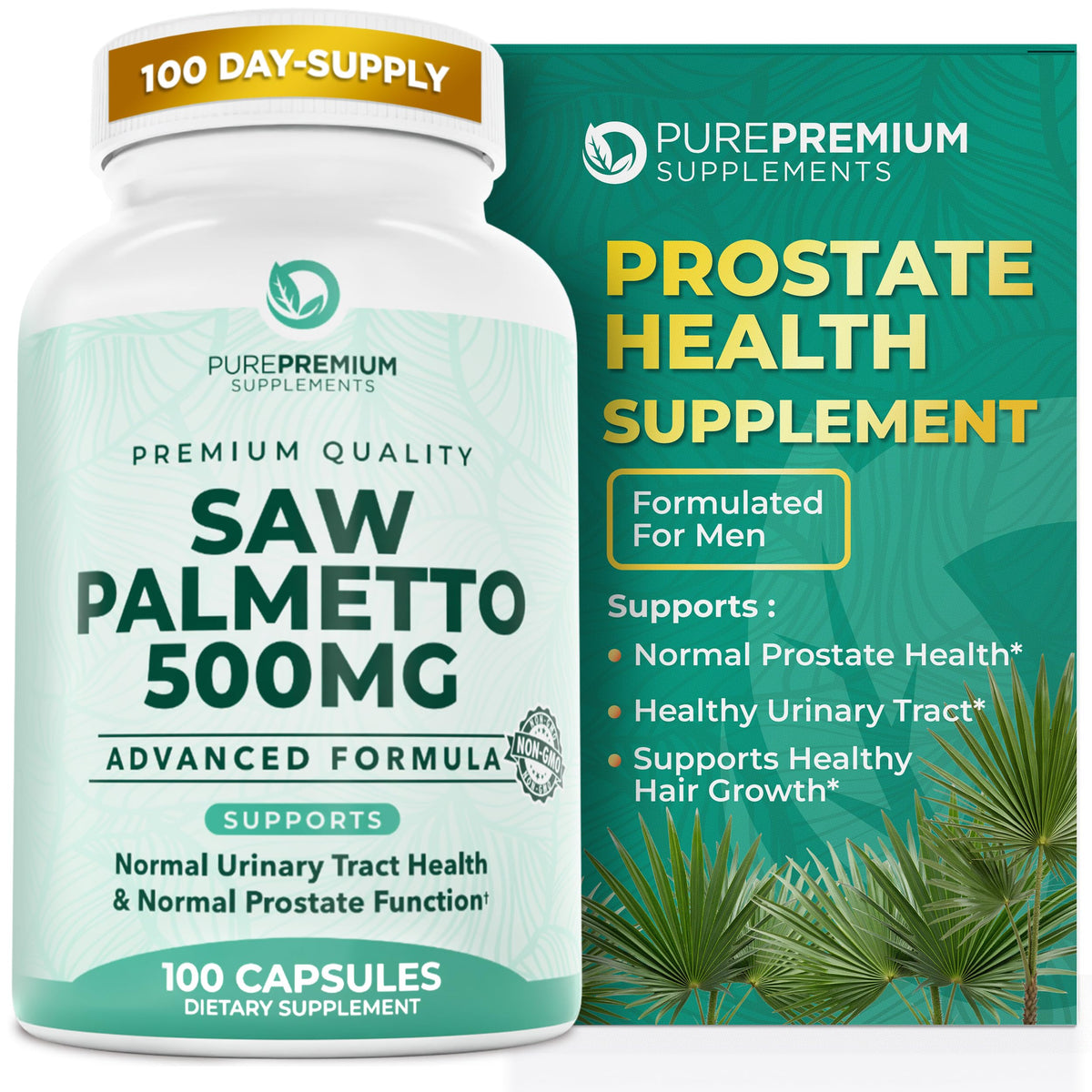 Flacon de PurePremium Saw Palmetto 500mg avec 60 capsules
