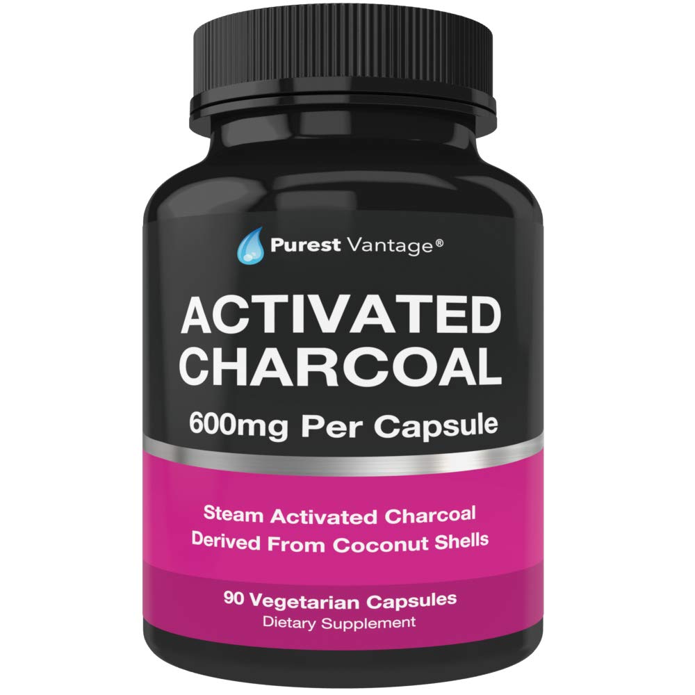 Flacon de Purest Vantage Charbon Actif 600mg avec 90 capsules