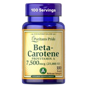 Flacon de Puritan's Pride Beta Carotène Provitamine A 7 500 mcg