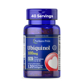 Flacon de Puritan's Pride Ubiquinol CoQ10 100mg face avant
