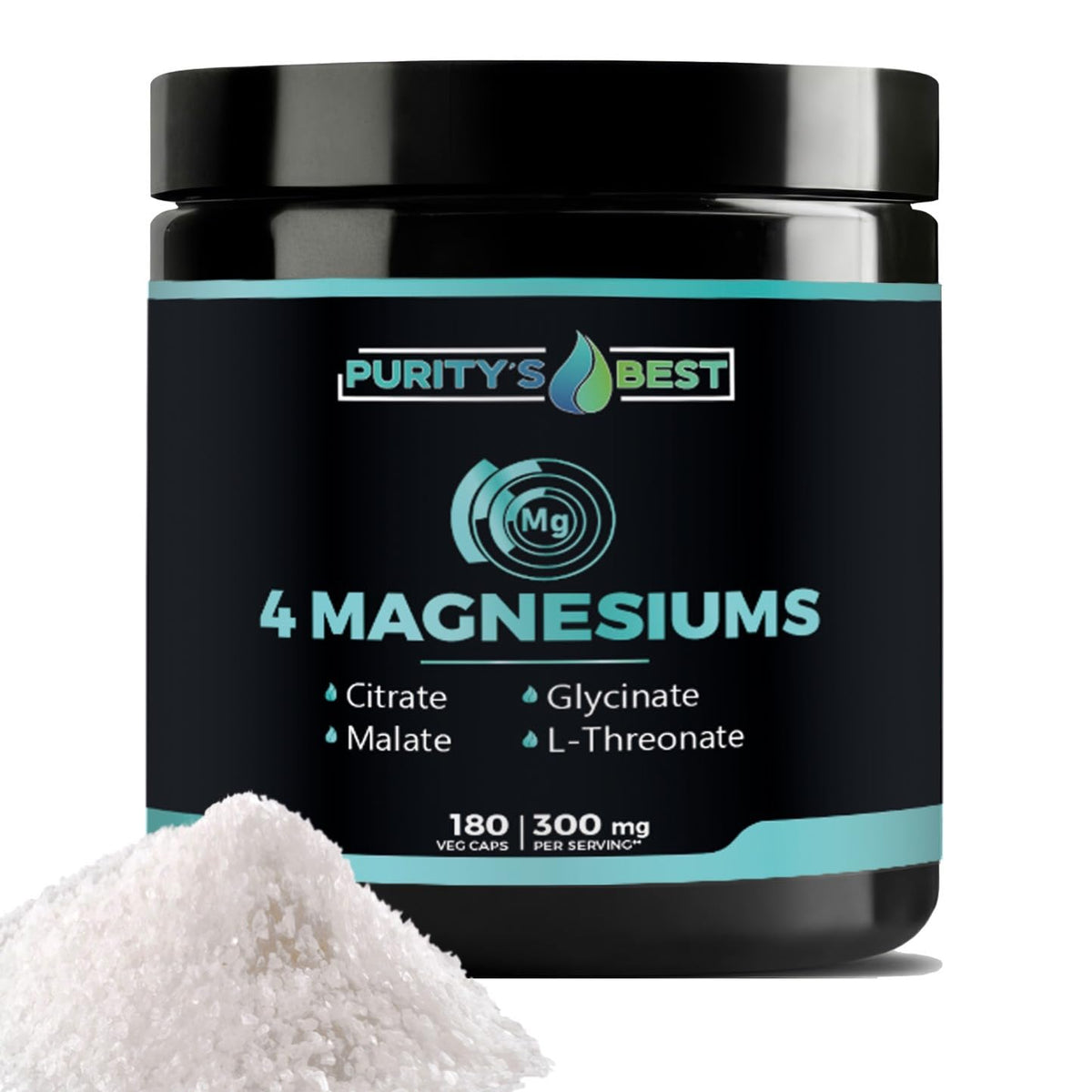 Flacon de Purity's Best Magnésium 300mg avec 180 capsules végétales