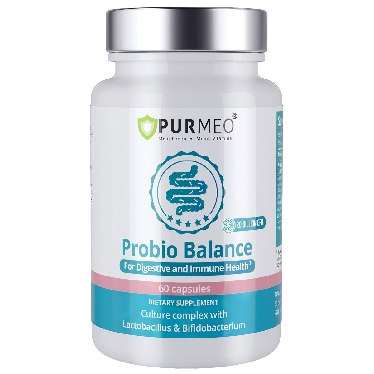 Flacon de purmeo Probiotiques Lab4 20B CFU vue avant