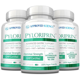 Flacon de Pyloriprin d'Approved Science 180 capsules vue de face