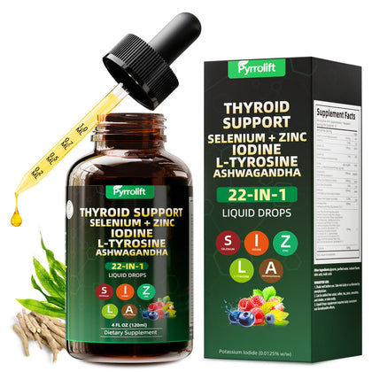 Flacon de Pyrrolift Gouttes de Soutien Thyroïdien 120 mL vue avant