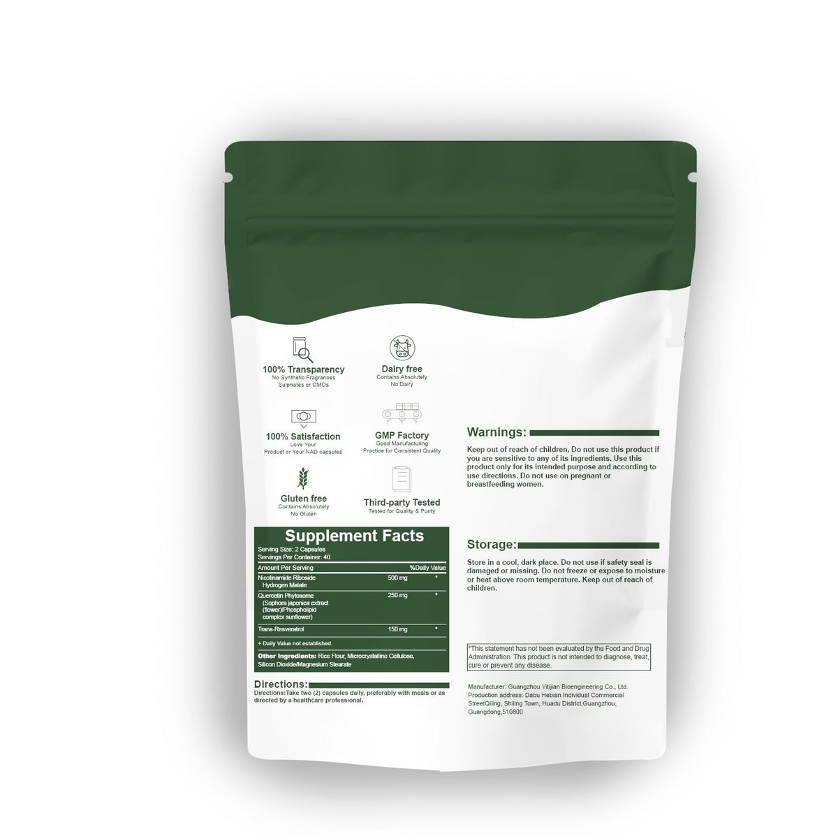 Flacon de Quackiki NAD Resveratrol avec capsules