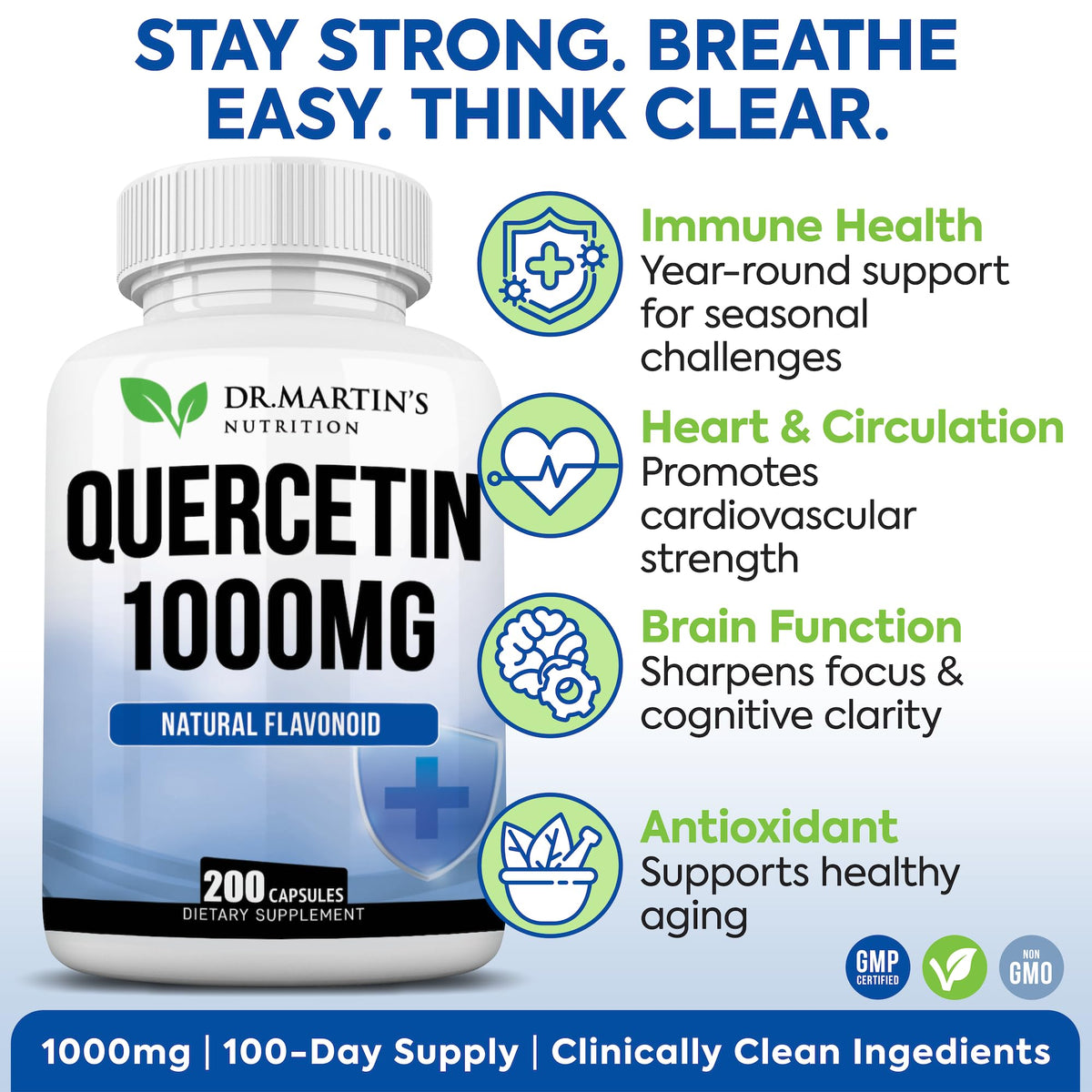 Flacon de Quercétine 1000mg avec étiquette lisible