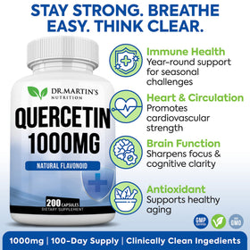 Flacon de Quercétine 1000mg avec étiquette lisible