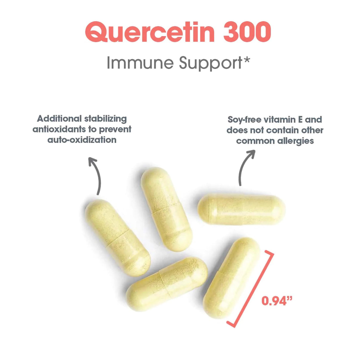 Flacon de Quercétine 300 mg ouvert avec capsules visibles