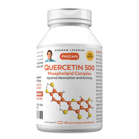 Flacon de Quercétine 500mg ANDREW LESSMAN avec 30 capsules