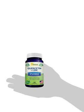 Flacon de Quercétine avec Zinc aSquared Nutrition avec des capsules à côté