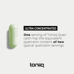 Flacon de quercétine Toniiq avec couvercle ouvert