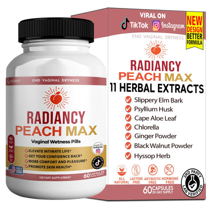 Flacon de Radiancy Peach Max de GREENVIFY avec 60 capsules