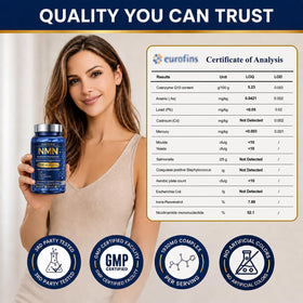 Flacon de Raitera NMN 1000mg vu de côté