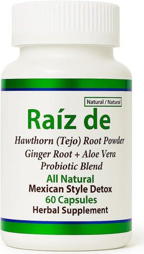 Flacon de Raiz DE Tejocote Root 60 capsules vue de face