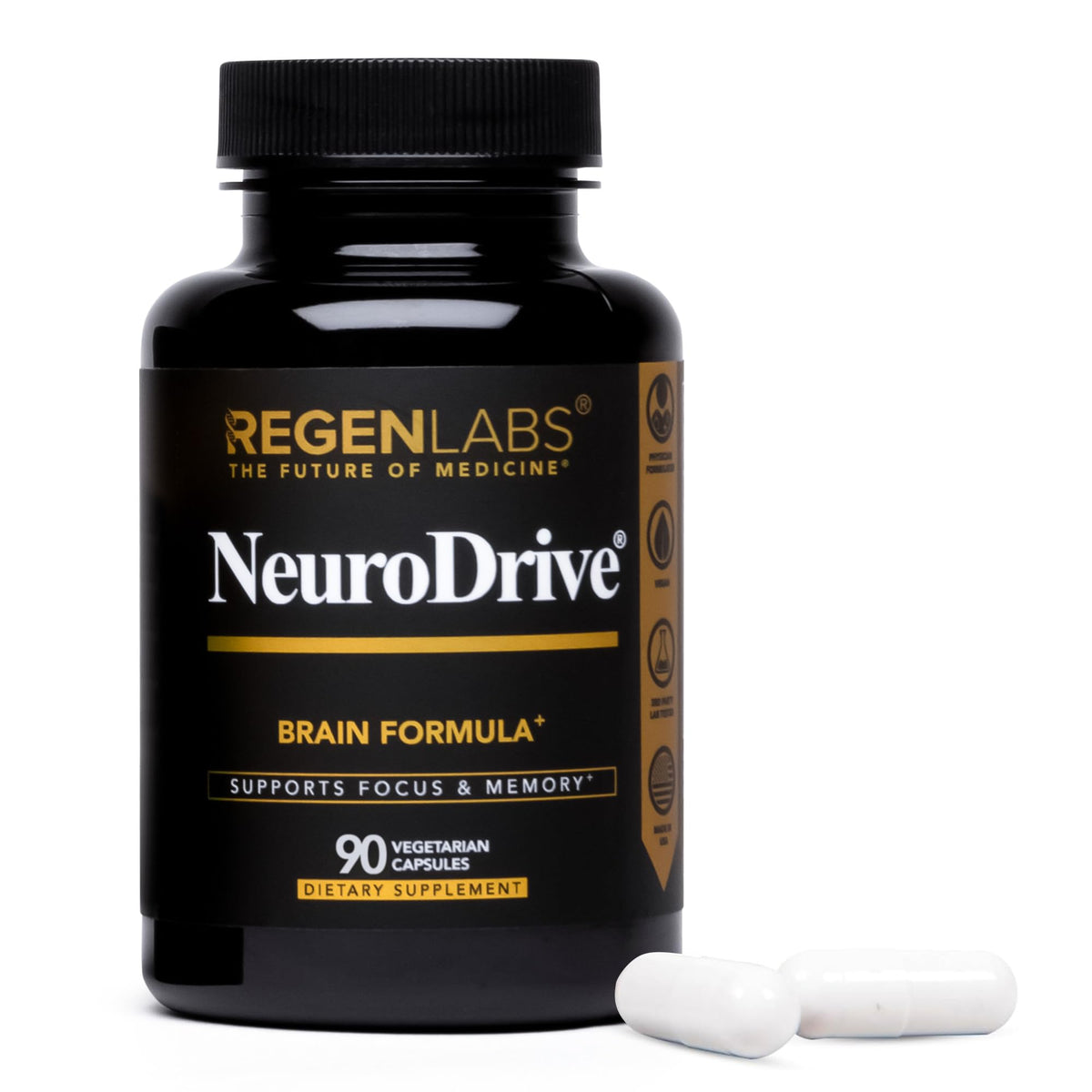 Flacon de Regen Labs NeuroDrive 90 capsules vue de face