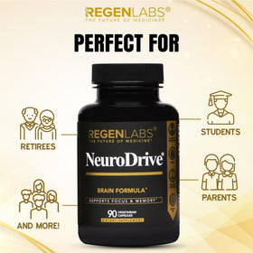 Flacon de Regen Labs NeuroDrive avec étiquette visible