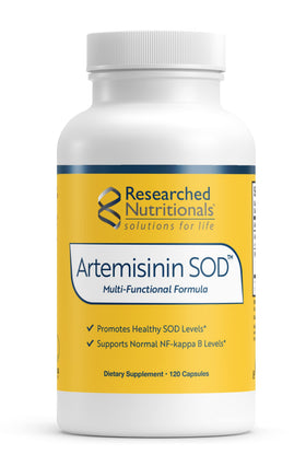 Flacon de Researched Nutritionals Artemisinin SOD 120 capsules vue de face