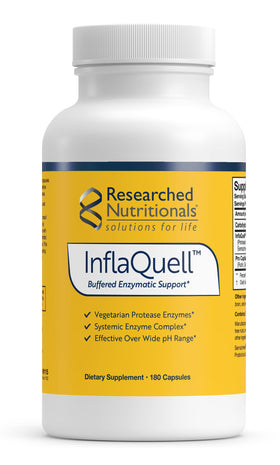 Flacon de Researched Nutritionals InflaQuell 180 capsules vue de face