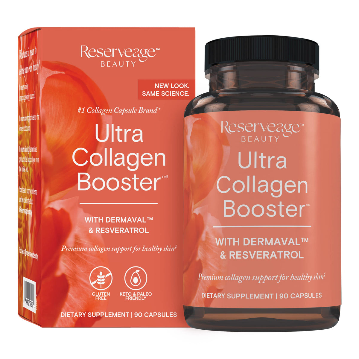 Flacon de Reserveage Nutrition Ultra Collagen support 90 capsules