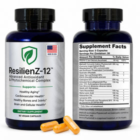 Flacon de ResilienZ-12 avec 90 capsules végétales à l'intérieur