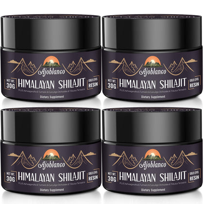 Flacon de résine de shilajit Ajoblanco 600mg vue de face