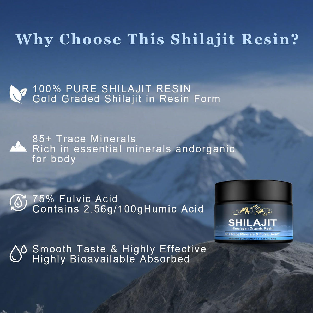 Flacon de résine de Shilajit naypiny avec arrière-plan naturel