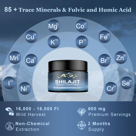 Flacon de résine de Shilajit naypiny avec bâtonnets de mesure