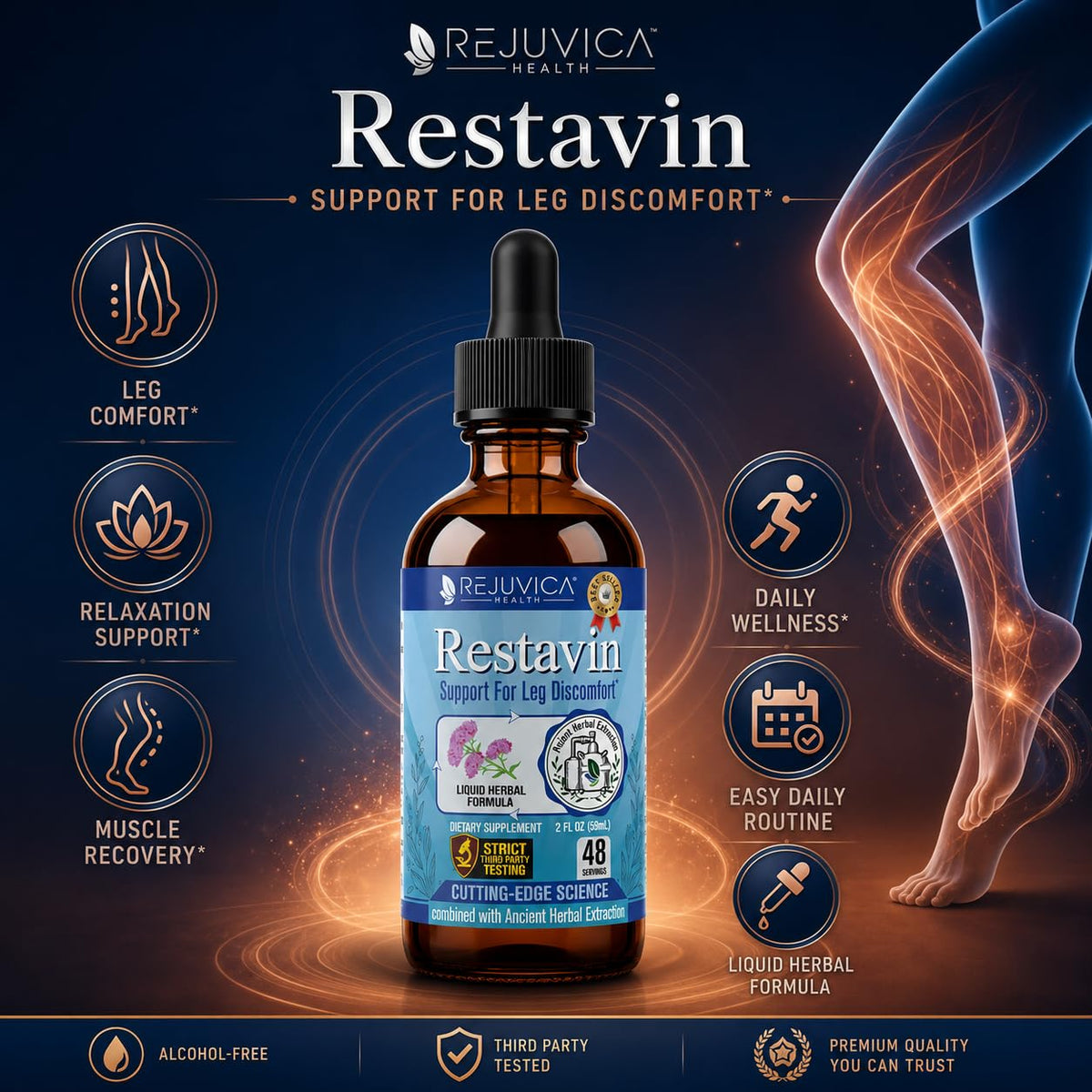 Flacon de Restavin avec goutteuse visible