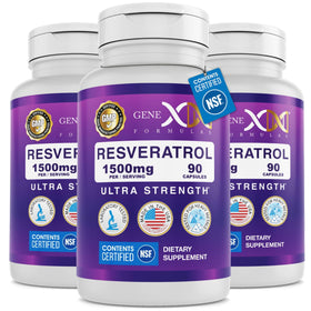 Flacon de Resveratrol Genex Formulas 1500mg vue de face