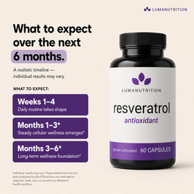 Flacon de resvératrol Luma Nutrition en milieu naturel