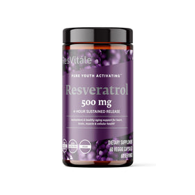 Flacon de ResVitale Resveratrol 500mg avec 60 capsules végétales
