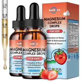 Flacon de ReviNutra Magnésium Enfants 150ml goût fraise