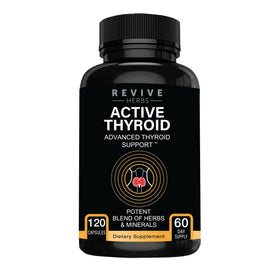Flacon de Revive Herbs Soutien Thyroïdien 120 capsules vue de face