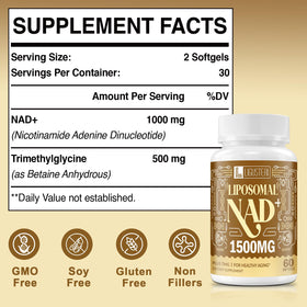 Flacon de Rhameph LIGUSTERI 1500 MG NAD+ avec 60 gélules