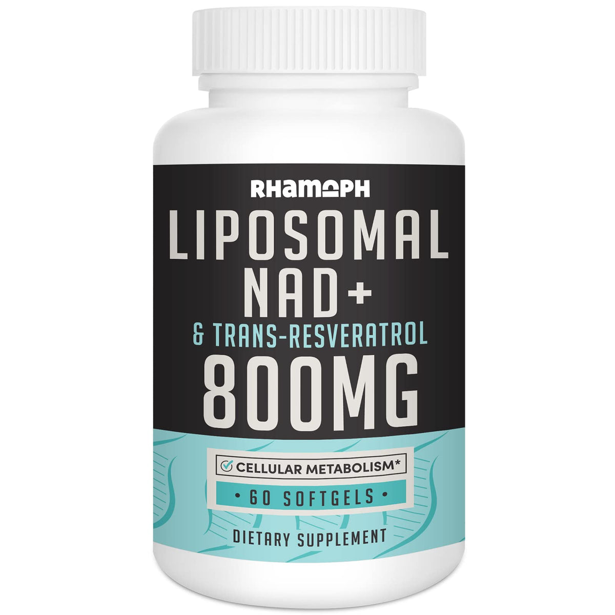 Flacon de Rhameph Liposomal NAD+ 800 mg avec Trans-Resvératrol 300 mg