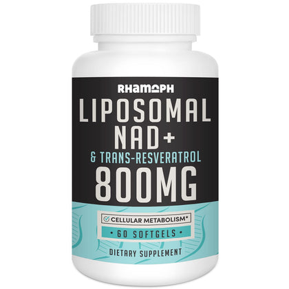 Flacon de Rhameph Liposomal NAD+ 800 mg avec Trans-Resvératrol 300 mg