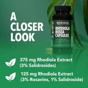 Flacon de Rhodiola Rosea HAVASU NUTRITION sur fond blanc