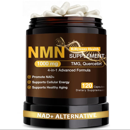 Flacon de RiRywony Health Complément NMN 1000mg vue de face