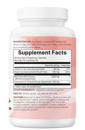 Flacon de Riz de Levure Rouge Micro Ingredients avec vue latérale