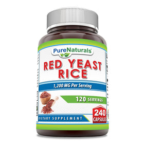 Flacon de riz rouge Pure Naturals 240 gélules vue de face