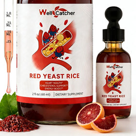 Flacon de riz rouge Wellcatcher 2400mg avec CoQ10, vue de face