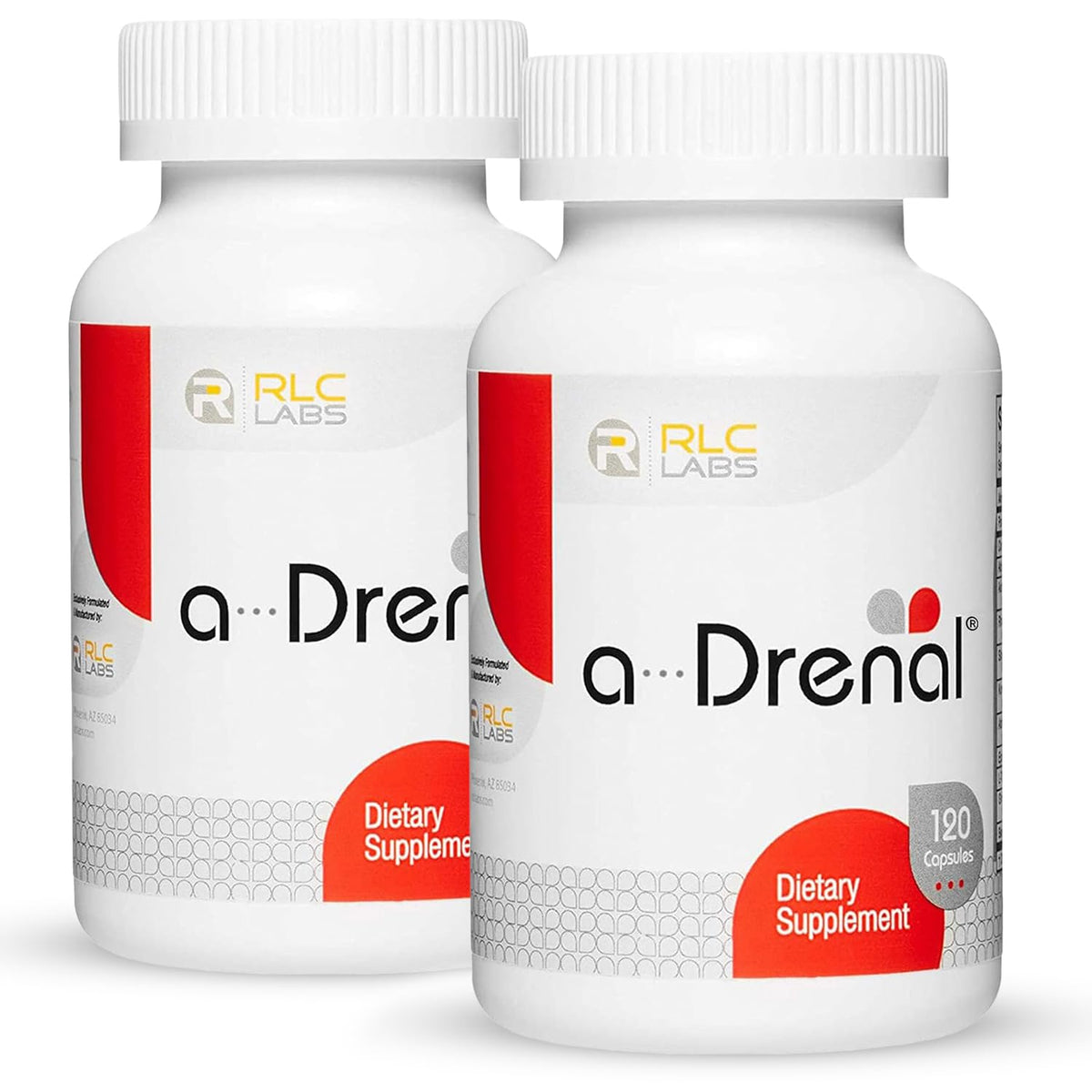 Flacon de RLC Labs a-Drenal 240 capsules vue de face